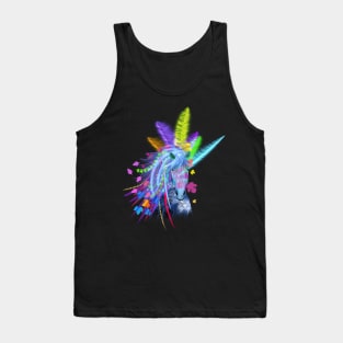 Tribal Horse with feathers Unicorn Horse head Tank Top